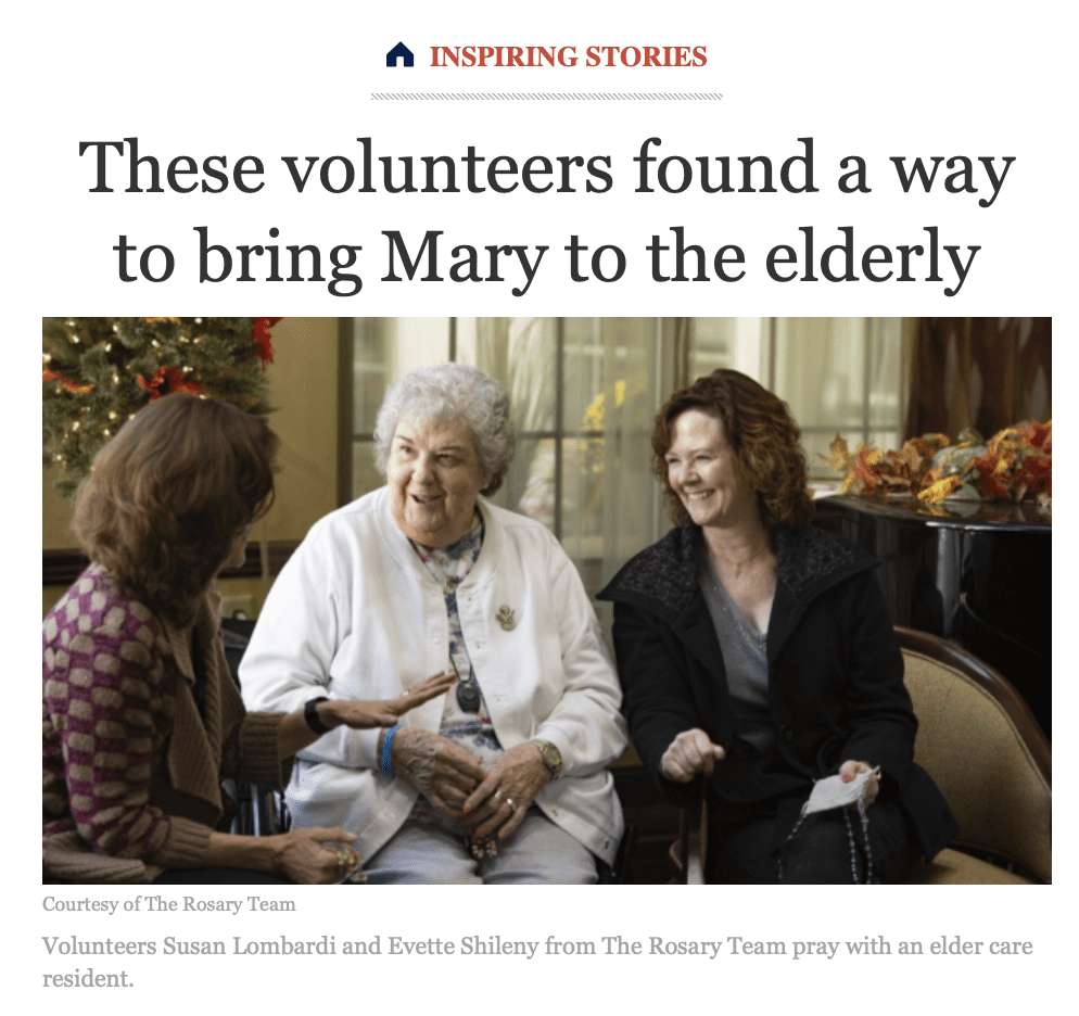 These volunteers found a way to bring mary to the elderly.